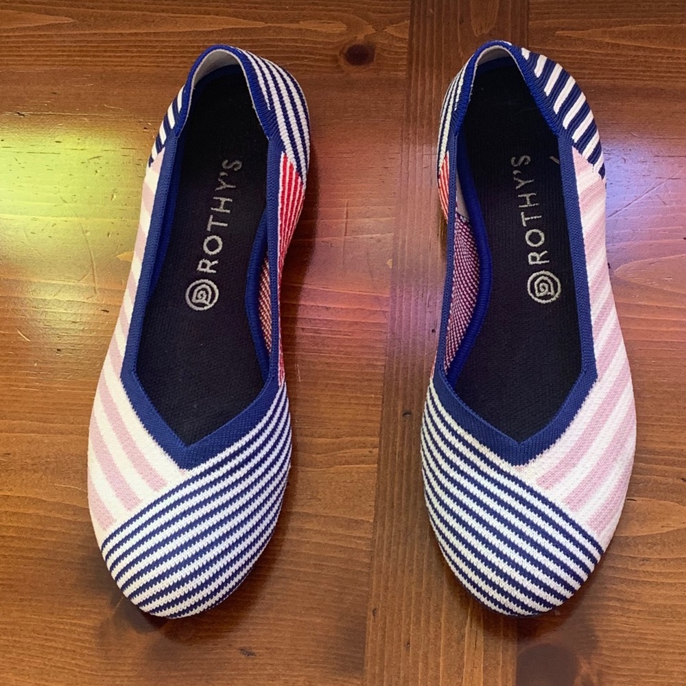 Rothy’s Mixed Pink Stripe, Size 10.5